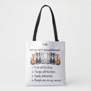 Lustige Katzen sind spirituelle Tier Humor Süß Tasche