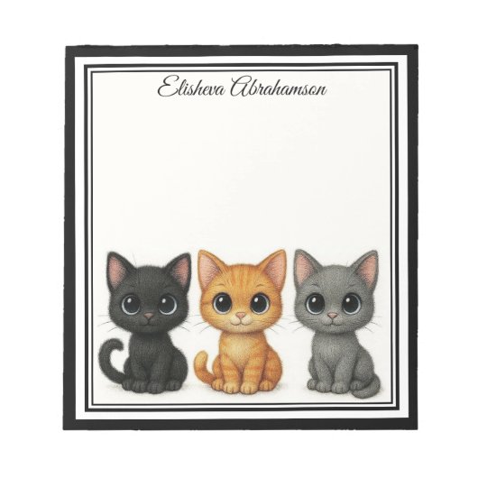 Lustige Katzen spähen Notizblock (Vorderseite)