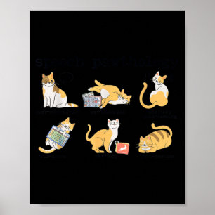 Lustige Katzen Sprachtherapie Sprachpathologe SLP Poster