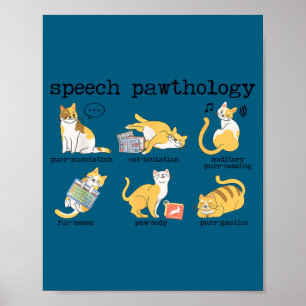 Lustige Katzen Sprachtherapie Sprachpathologe slp Poster