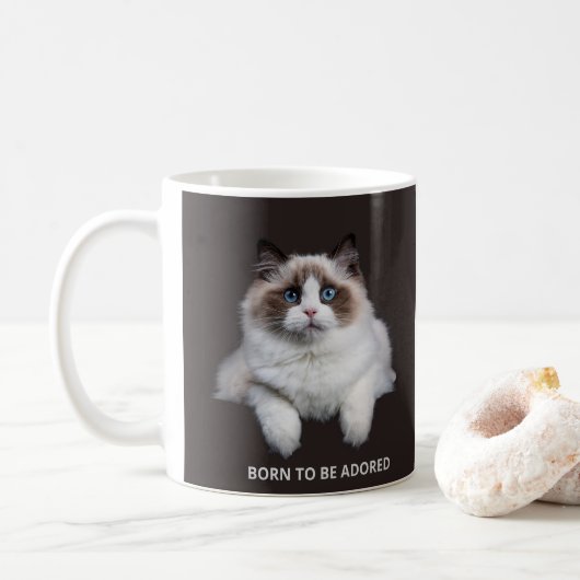Lustige Katzen-Tasse Kaffeetasse (Mit Donut)