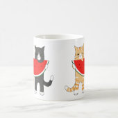 Lustige Katzen-TasseTabbytuxedo-Katze mit der Kaffeetasse (Mittel)