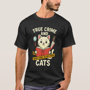 Lustige Katzen und True Crime Buchleser liest für T-Shirt