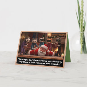 Lustige Katzen und Weihnachtsmann Karte
