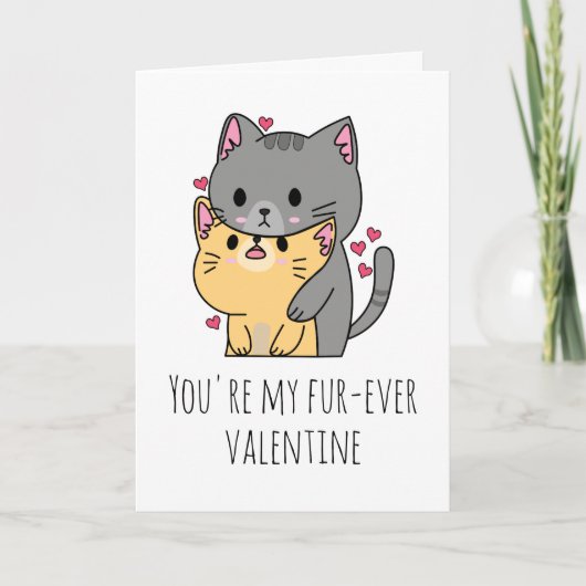 lustige Katzen-Valentinkarten Feiertagskarte (Vorderseite)