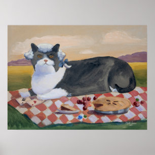 Lustige Katzen-Wandkunst George Washington Poster