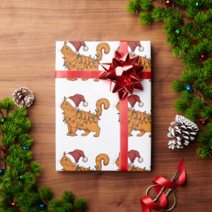 Lustige Katzen Weihnachten Orange Katze Mutter Hau Geschenkpapier