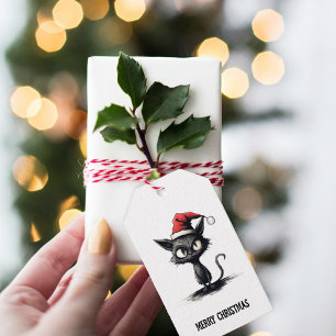Lustige Katzen-Weihnachts-Geschenkanhänger Geschenkanhänger