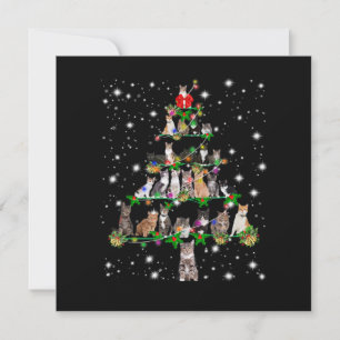 Lustige Katzen Weihnachtsbaum T-Shirt Ornament Dek Einladung