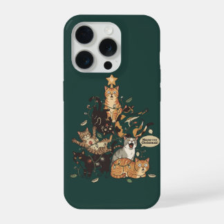 Lustige Katzen Weihnachtsbaum Verhedderte Lichter iPhone 15 Pro Hülle