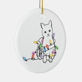 Lustige Katzen-Weihnachtsfeier Keramik Ornament