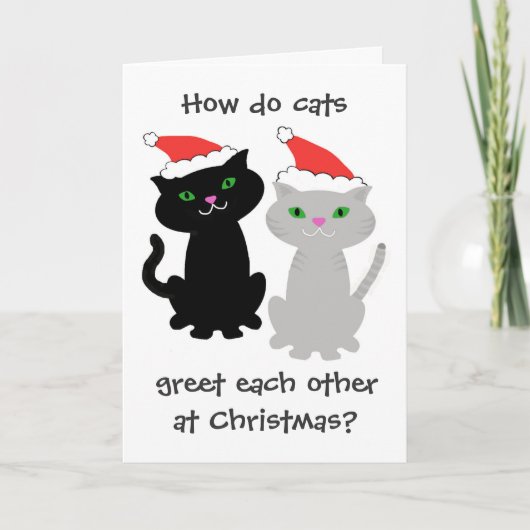 Lustige Katzen-Weihnachtskarte Feiertagskarte (Vorderseite)
