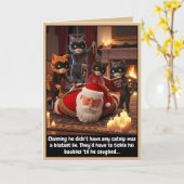 Lustige Katzen Weihnachtskarte Karte (Gelbe Blume)