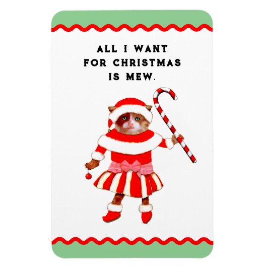 Lustige Katzen-Weihnachtskarten Magnet (Vertikal)