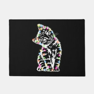 Lustige Katzen-Weihnachtslichter Katzenliebhaber K Fußmatte