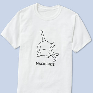 Lustige Katzen-Witz Zeichnung Personalisierter Nam T-Shirt