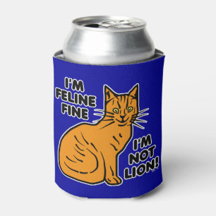 Lustige Katzen-Wortspiel-orange Dosenkühler