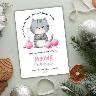 Lustige Katzen-Zitate Humor Haustier Meowy Catmas Feiertagskarte