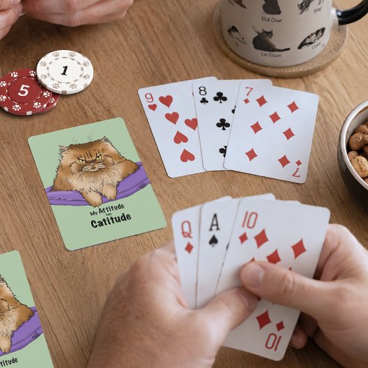 Lustige Katzenattitüde Spielkarten