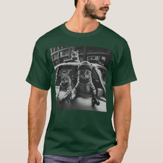 Lustige Katzenbande Vintage Süße Kätzchen Gangster T-Shirt