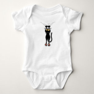 Lustige Katzenfigur kratzt Stoff Baby Strampler