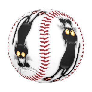 Lustige Katzenfigur kratzt Stoff Baseball