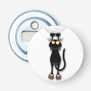 Lustige Katzenfigur kratzt Stoff Flaschenöffner