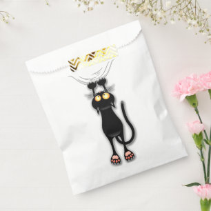 Lustige Katzenfigur kratzt Stoff Geschenktütchen