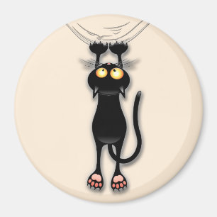 Lustige Katzenfigur kratzt Stoff Magnet