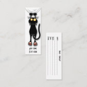 Lustige Katzenfigur kratzt Stoff Mini Visitenkarte (Vorne/Hinten)
