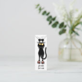 Lustige Katzenfigur kratzt Stoff Mini Visitenkarte (Stehend Vorderseite)