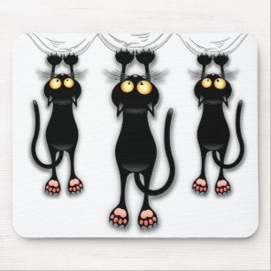 Lustige Katzenfigur kratzt Stoff Mousepad