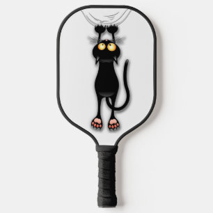 Lustige Katzenfigur kratzt Stoff Pickleball Schläger