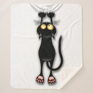 Lustige Katzenfigur kratzt Stoff Sherpadecke