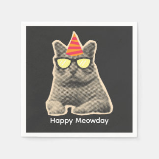 Lustige Katzengeburtstag Serviette