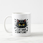 Lustige Katzenhaar-Sarkasmus-Wortkunst  Kaffeetasse (Links)