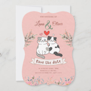 Lustige Katzenhochzeitseinladung  Einladung