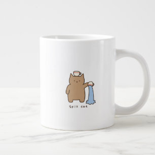 Lustige Katzenillustration mit verschüttetem Wasse Jumbo-Tasse