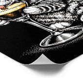 Lustige Katzenkaffee Schwanz Schwarze Tinte Kitten Poster (Ecke)