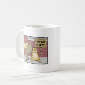 Lustige Katzenkaffee-Tasse: Ende ist nahe Kaffeetasse (Vorderseite Links)