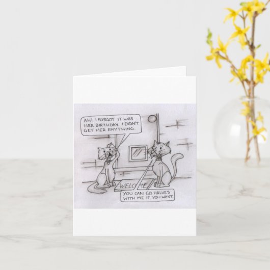 lustige Katzenkarte Karte (Gelbe Blume)