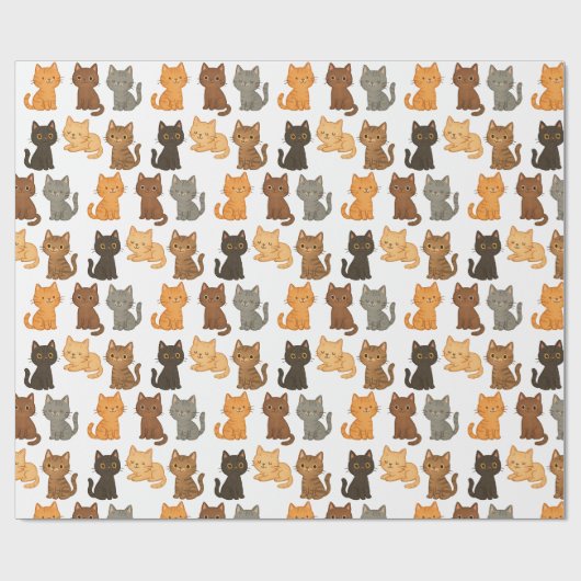 Lustige Katzenkollektion Geschenkpapier (Flach)