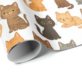 Lustige Katzenkollektion Geschenkpapier (Rolleneckpunkt)