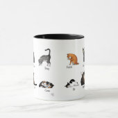 Lustige Katzenkommandos illustrierte Trainingsgraf Tasse (Zentrum)