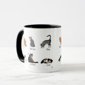 Lustige Katzenkommandos illustrierte Trainingsgraf Tasse (Vorderseite Links)