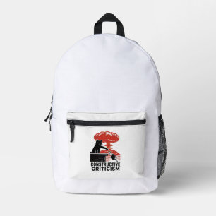 Lustige Katzenkonstruktive Kritik Linolschnitt Mem Bedruckter Rucksack