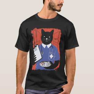 Lustige Katzenkrankenpflegerin Doktor T-Shirt