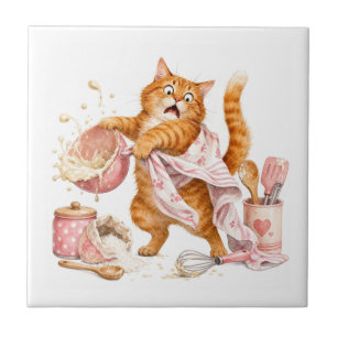 Lustige Katzenküchenfliese Fliese