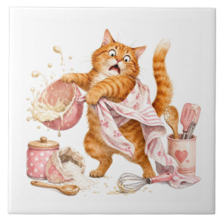 Lustige Katzenküchenfliese Fliese