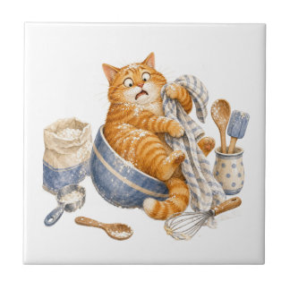 Lustige Katzenküchenfliese Fliese